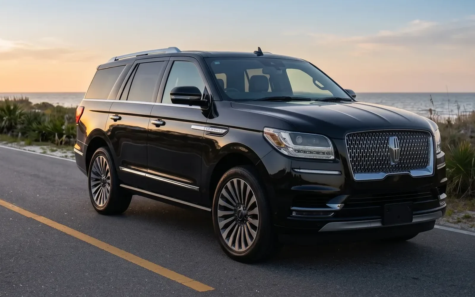 Full-Size Luxury SUV — Lincoln Navigator in a coastal setting