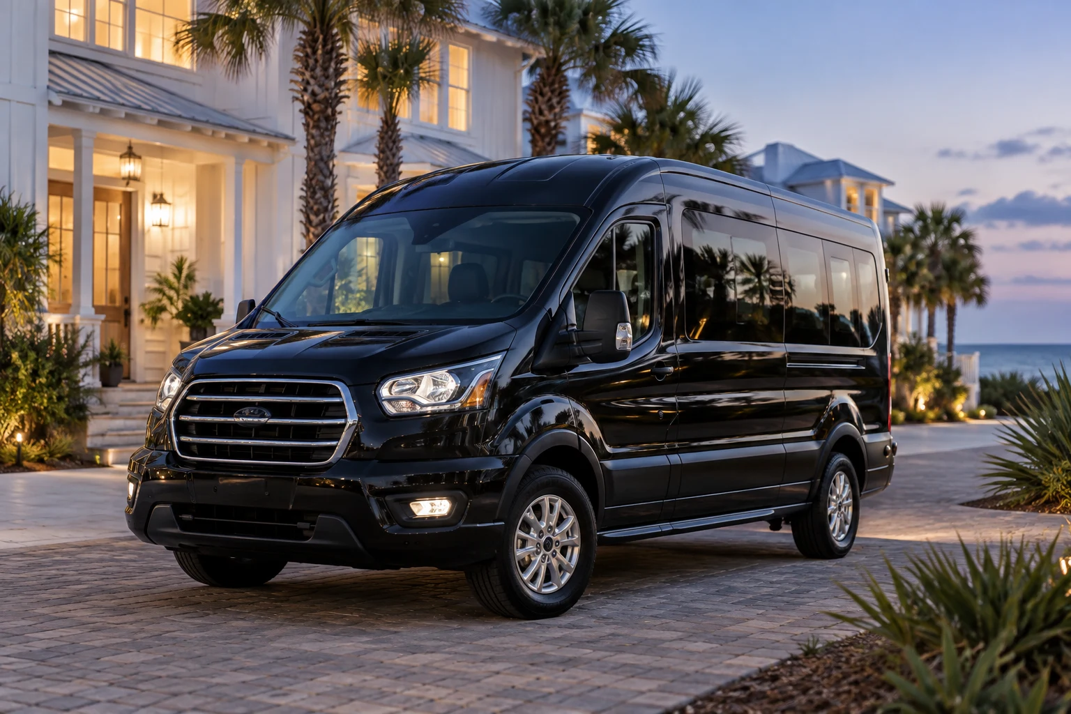 15-Passenger Transit Van in a coastal setting